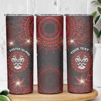 Personalised Easter Island Skinny Tumbler Hibiscus Polynesian Tribal Pattern
