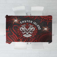 Easter Island Tablecloth Hibiscus Polynesian Tribal Pattern DT05 Black - Polynesian Pride