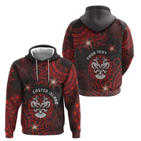 Personalised Easter Island Zip Hoodie Hibiscus Polynesian Tribal Pattern