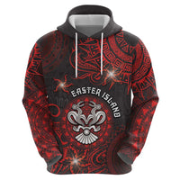 Personalised Easter Island Zip Hoodie Hibiscus Polynesian Tribal Pattern