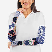 Samoa Christmas Arm Sleeves Samoan Siva Dance With Santa - Polynesian Pride