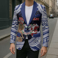 Samoa Christmas Blazer Samoan Siva Dance With Santa - Polynesian Pride