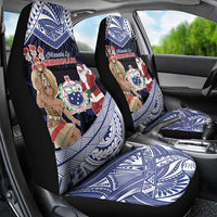 Samoa Christmas Car Seat Cover Samoan Siva Dance With Santa - Polynesian Pride