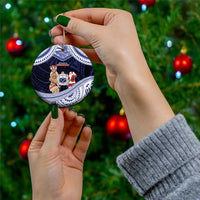 Samoa Christmas Ceramic Ornament Samoan Siva Dance With Santa DT05 - Polynesian Pride