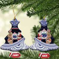 Samoa Christmas Ceramic Ornament Samoan Siva Dance With Santa DT05 Christmas Tree Navy - Polynesian Pride