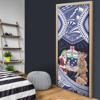 Samoa Christmas Door Cover Samoan Siva Dance With Santa - Polynesian Pride