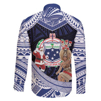 Samoa Christmas Family Matching Summer Maxi Dress and Hawaiian Shirt Samoan Siva Dance With Santa - Polynesian Pride