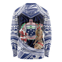 Samoa Christmas Long Sleeve Shirt Samoan Siva Dance With Santa - Polynesian Pride