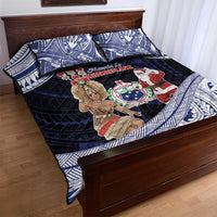 Samoa Christmas Quilt Bed Set Samoan Siva Dance With Santa - Polynesian Pride