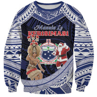 Samoa Christmas Sweatshirt Samoan Siva Dance With Santa - Polynesian Pride