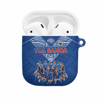 Toa Samoa AirPods Case Samoan Warrior Spirit Rugby DT05 Blue - Polynesian Pride