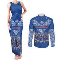 Toa Samoa Couples Matching Tank Maxi Dress and Long Sleeve Button Shirt Samoan Warrior Spirit Rugby - Polynesian Pride