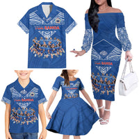 Toa Samoa Family Matching Off The Shoulder Long Sleeve Dress and Hawaiian Shirt Samoan Warrior Spirit Rugby - Polynesian Pride