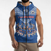 Toa Samoa Sleeveless Zip Hoodie Samoan Warrior Spirit Rugby DT05 - Polynesian Pride
