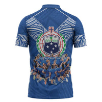Toa Samoa Zipper Polo Shirt Samoan Warrior Spirit Rugby DT05 - Polynesian Pride
