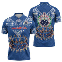 Toa Samoa Zipper Polo Shirt Samoan Warrior Spirit Rugby DT05 - Polynesian Pride