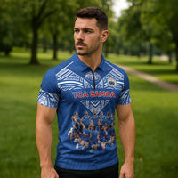 Toa Samoa Zipper Polo Shirt Samoan Warrior Spirit Rugby DT05 - Polynesian Pride