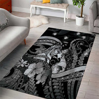 Maori Romantic Valentine Area Rug The Hongi Kiss Black Galaxy DT05 - Polynesian Pride