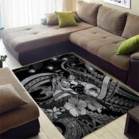 Maori Romantic Valentine Area Rug The Hongi Kiss Black Galaxy DT05 - Polynesian Pride