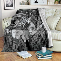 Maori Romantic Valentine Blanket The Hongi Kiss Black Galaxy DT05 Black - Polynesian Pride