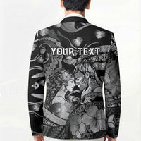 Personalised Maori Romantic Valentine Blazer The Hongi Kiss Black Galaxy DT05 - Polynesian Pride