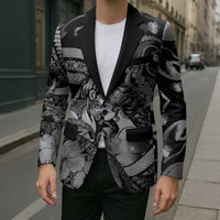 Personalised Maori Romantic Valentine Blazer The Hongi Kiss Black Galaxy DT05 - Polynesian Pride