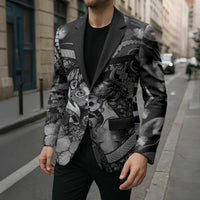 Personalised Maori Romantic Valentine Blazer The Hongi Kiss Black Galaxy DT05 - Polynesian Pride