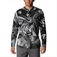 Personalised Maori Romantic Valentine Button Sweatshirt The Hongi Kiss Black Galaxy DT05 - Polynesian Pride