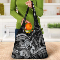 Maori Romantic Valentine Grocery Bag The Hongi Kiss Black Galaxy DT05 - Polynesian Pride