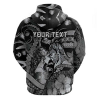 Personalised Maori Romantic Valentine Hoodie The Hongi Kiss Black Galaxy DT05 - Polynesian Pride