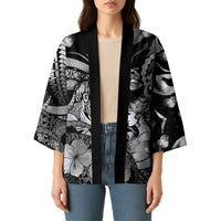 Personalised Maori Romantic Valentine Kimono The Hongi Kiss Black Galaxy DT05 - Polynesian Pride