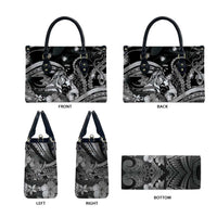 Maori Romantic Valentine Leather Bag The Hongi Kiss Black Galaxy DT05 - Polynesian Pride