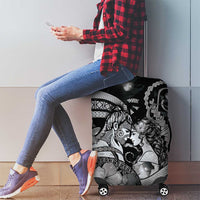 Maori Romantic Valentine Luggage Cover The Hongi Kiss Black Galaxy DT05 - Polynesian Pride
