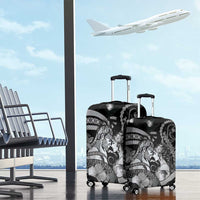 Maori Romantic Valentine Luggage Cover The Hongi Kiss Black Galaxy DT05 - Polynesian Pride