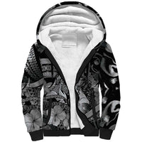 Personalised Maori Romantic Valentine Sherpa Hoodie The Hongi Kiss Black Galaxy DT05 Unisex Black - Polynesian Pride