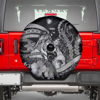 Maori Romantic Valentine Spare Tire Cover The Hongi Kiss Black Galaxy DT05 - Polynesian Pride