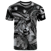 Personalised Maori Romantic Valentine T Shirt The Hongi Kiss Black Galaxy DT05 Black - Polynesian Pride