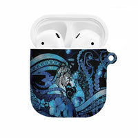 Maori Romantic Valentine AirPods Case The Hongi Kiss Blue Galaxy DT05 Blue - Polynesian Pride