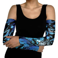 Personalised Maori Romantic Valentine Arm Sleeves The Hongi Kiss Blue Galaxy DT05 - Polynesian Pride