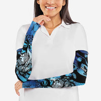 Personalised Maori Romantic Valentine Arm Sleeves The Hongi Kiss Blue Galaxy DT05 - Polynesian Pride