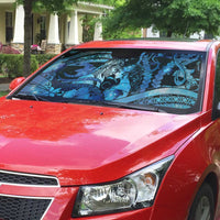 Maori Romantic Valentine Auto Sun Shade The Hongi Kiss Blue Galaxy DT05 - Polynesian Pride