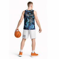 Personalised Maori Romantic Valentine Basketball Jersey The Hongi Kiss Blue Galaxy DT05 - Polynesian Pride