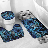 Maori Romantic Valentine Bathroom Set The Hongi Kiss Blue Galaxy DT05 Mat Set Only (3 pcs) One Size Blue - Polynesian Pride