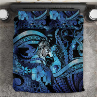 Maori Romantic Valentine Bedding Set The Hongi Kiss Blue Galaxy DT05 Blue - Polynesian Pride