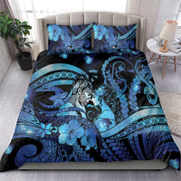 Maori Romantic Valentine Bedding Set The Hongi Kiss Blue Galaxy DT05 - Polynesian Pride
