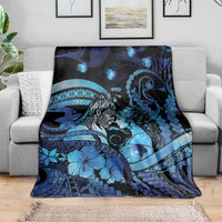 Maori Romantic Valentine Blanket The Hongi Kiss Blue Galaxy DT05 - Polynesian Pride