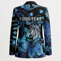 Personalised Maori Romantic Valentine Blazer The Hongi Kiss Blue Galaxy DT05 - Polynesian Pride