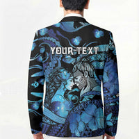 Personalised Maori Romantic Valentine Blazer The Hongi Kiss Blue Galaxy DT05 - Polynesian Pride