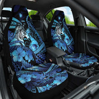 Maori Romantic Valentine Car Seat Cover The Hongi Kiss Blue Galaxy DT05 One Size Blue - Polynesian Pride