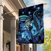 Maori Romantic Valentine Garden Flag The Hongi Kiss Blue Galaxy DT05 House Flag Blue - Polynesian Pride